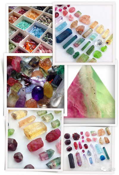 明尼苏达州的宝石爱好者很喜欢收集各色的原石，按照不同颜色码放在一起，通过精心的布局，这些宝石看起来像一道彩虹，明亮极了。