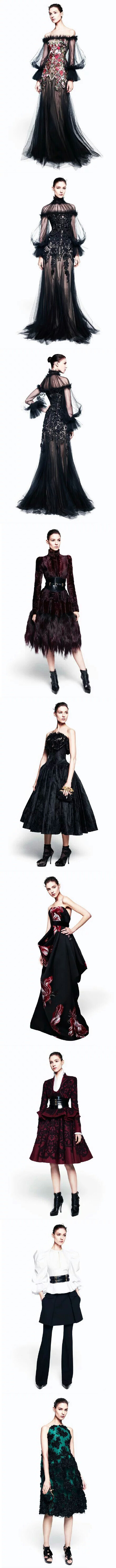 【维多利亚时代的宫廷风】Alexander McQueen Pre-Fall 2012