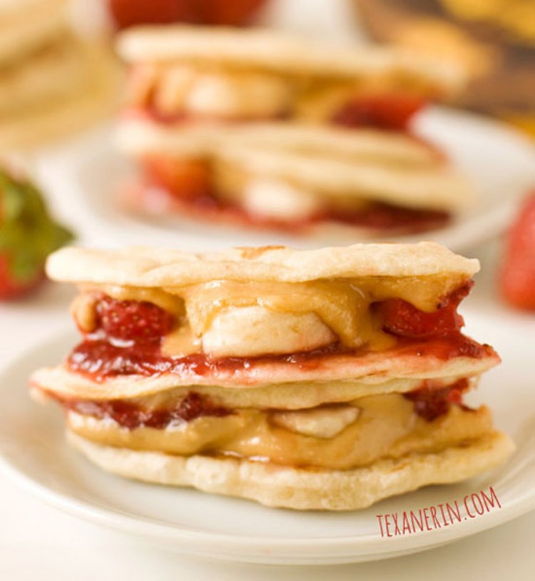 summer-snack：）Quesadillas fraises-bananes