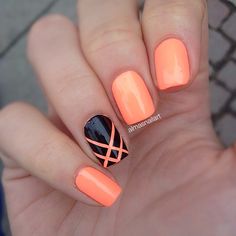 good for a sporting event: do this but put the team colors in there and bam, cute nails GO TIGERS!!