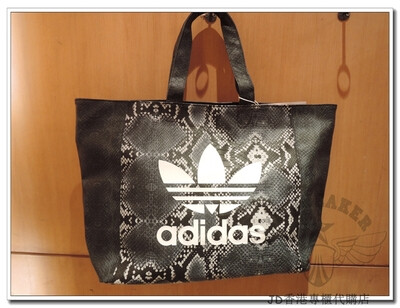 Adidas三葉草女款蛇紋單肩包手提包AB2996