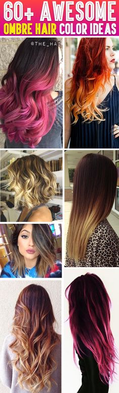 60+ Awesome Ombre Hair Color Ideas To Try At Home! - Here you will find more than 60 Different Ombre Hair Color ideas and techniques: #ombre#hair#color