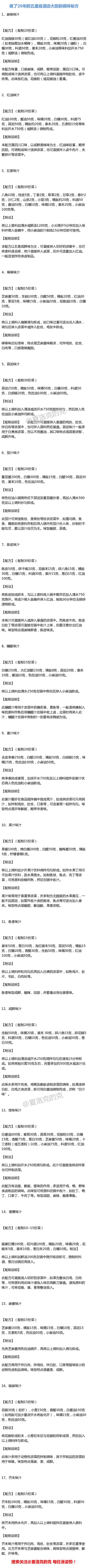 【终于找到了！做了20年的五星级酒店大厨的调味秘方！】觉得自己做饭没味道？赶快学习一位做了20年五星级酒店大厨精心整理的调味秘方！麻辣味汁、五香味汁、茄汁味汁……学会二分之一你会成为厨艺达人，学会四分之三…