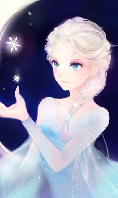 Elsa 冰雪奇缘 手绘 插画 侵删