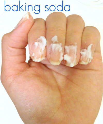 baking soda Nail Scrub - Baking soda can be used to clean the nail and eliminate the fungus on them.