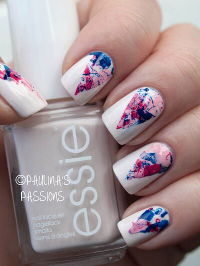 Chevron Splatter Nails. My favorite nail art that I saw on pinterest