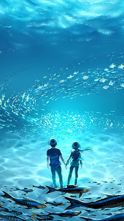 二次元 壁纸 场景插画