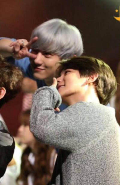 EXO 灿白 朴灿烈 边伯贤 合照甜的真是不要不要的♡