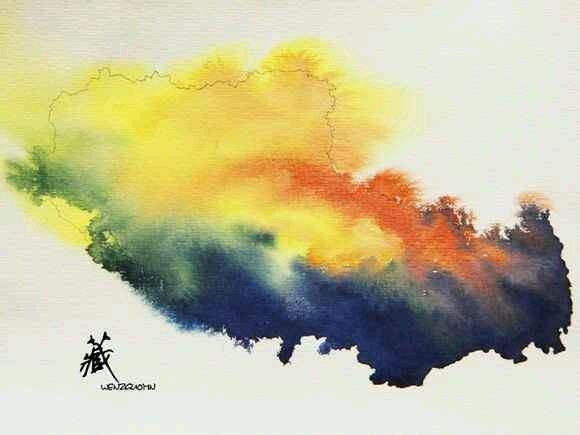 泼墨的中国各省之西藏