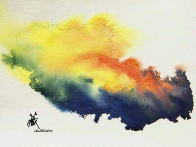 泼墨的中国各省之西藏