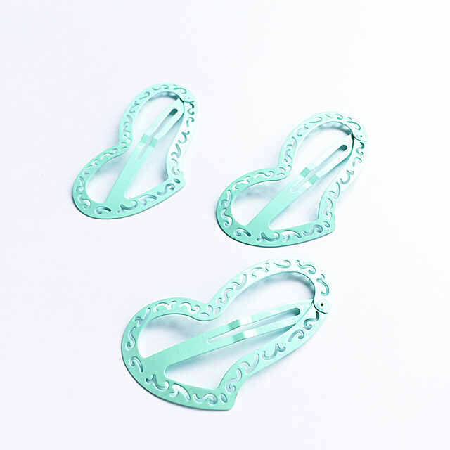 薄荷绿美貌心形发夹