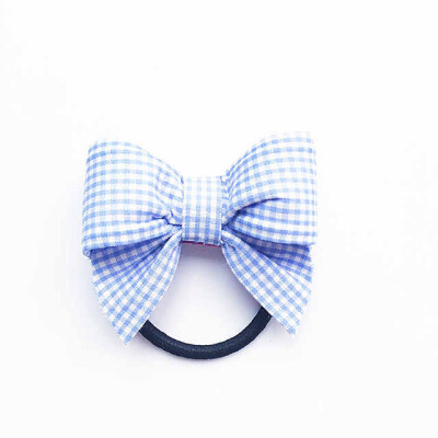 英伦风格子蝴蝶结发圈