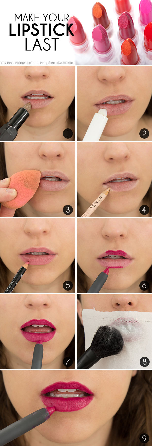 Make Your Lip Color Last: The Secret to Long-Lasting Lipstick - Feel like your lipstick is always running out on you? Want it to hang out a little longer? Here are 9 steps to lock those lips into place!