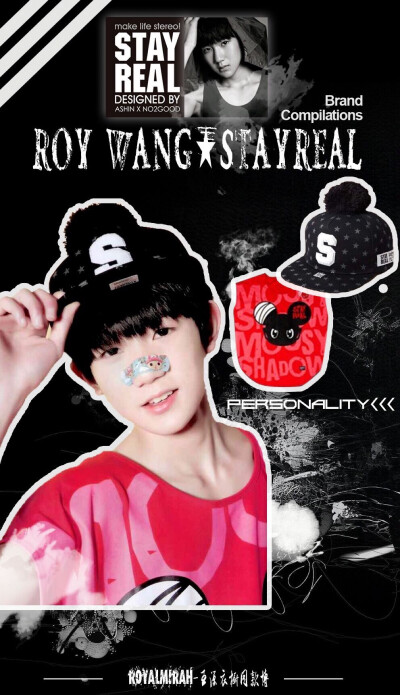 #TFBOYS# #王源# 王源同款帽子&amp;amp;T恤 STAYREAL 星星毛球帽