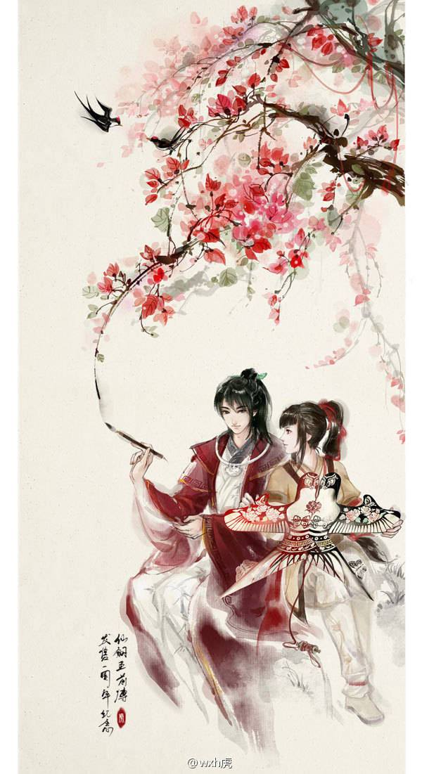 画师【wxh虎】 江山如画，为美人画