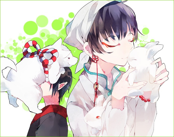 鬼灯的冷彻 萌宠的讨好方式 鬼灯 小白 白泽 白兔 动漫 二次元 id=