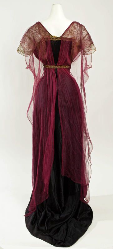 Gowns Pagan Wicca Witch: Sheer Red and Black Gown, Callot Soeurs, 1911.