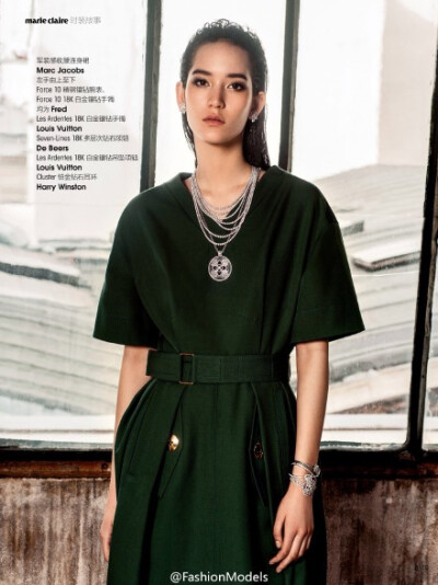 Marie Claire China May 2015 “Army Chic军装美人”：:Mona Matsuoka by 杨毅，松岗莫娜演绎《嘉人》5月刊军装风格大片。