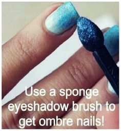 simple and fast way instead of buying glitter nail polish just use eye shadow and brush and dab it right on. (: