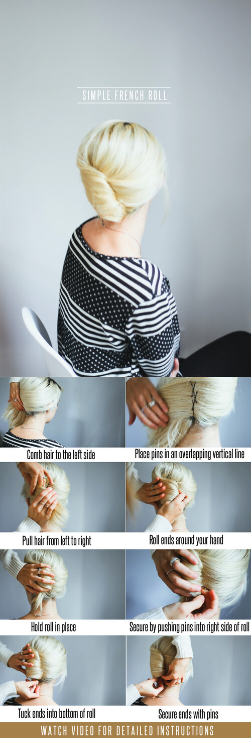 Hair Tutorial // Simple French Roll It says &amp;quot;simple&amp;quot; but I guess I need to try yet again to get it right...