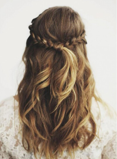 braid a piece from each side of your head, stop where they meet in the back, and tie them together // via @byrdiebeauty