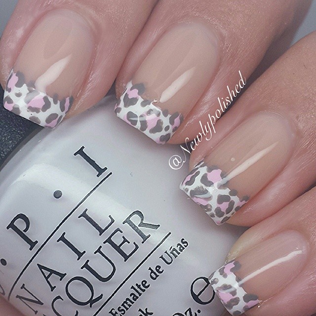 #ShareIG Some pink leopard spots over a french mani @newlypolisheds Instagram Photo.