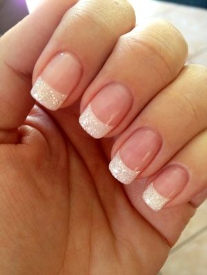 Glittering White French Manicure Design