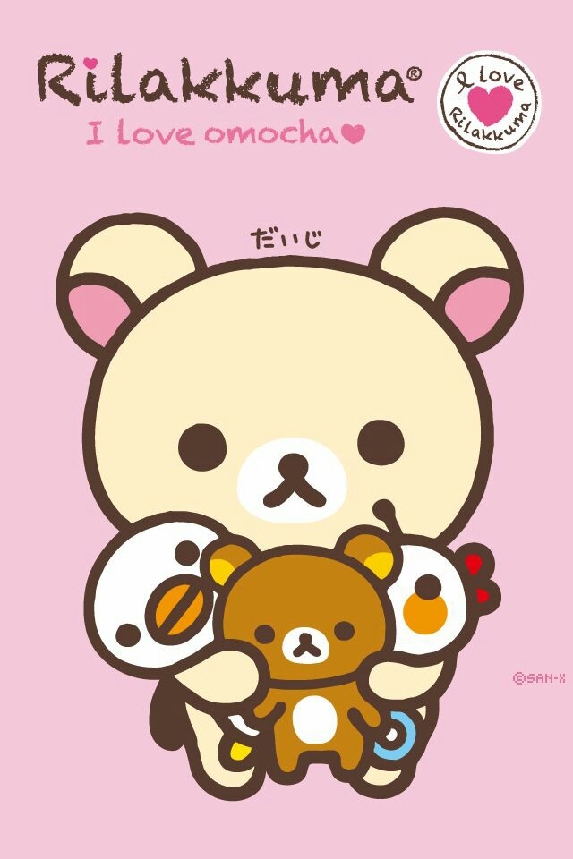 可爱的轻松熊白色的锁屏壁纸背景壁纸可爱控粉色系