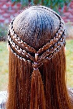 Triple braided half up hairstyle - I did my daughters hair like this for her piano recital, and she got so many compliments!