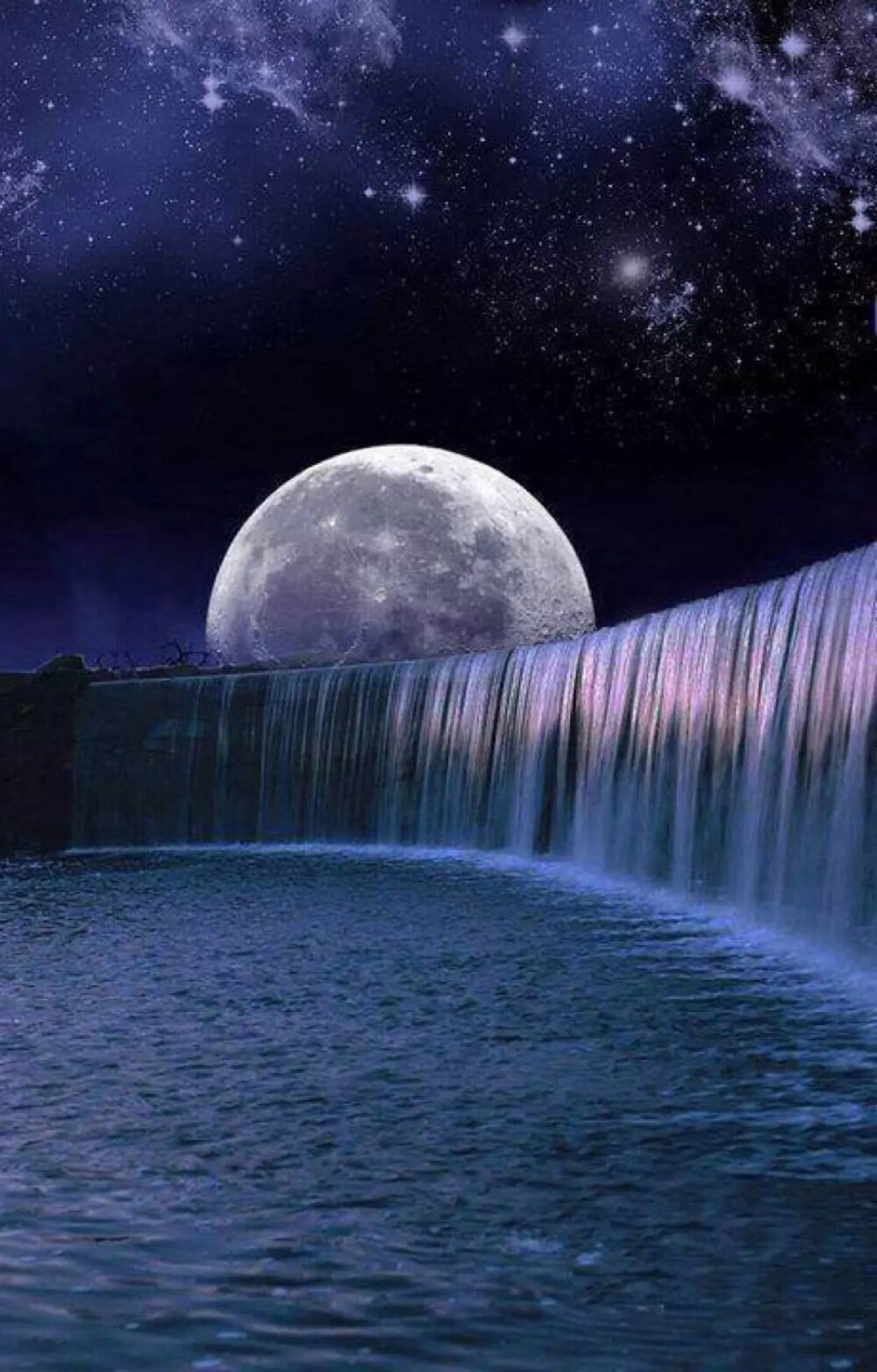 唯美星空夜景夜空明月月光自然风景iphone手机壁纸唯美壁纸锁屏