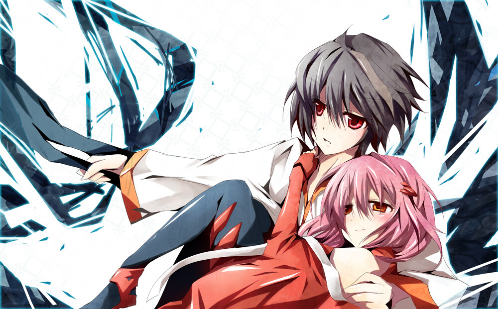 十九介绍说，这图来自罪恶王冠（ギルティクラウン） GC（Guilty Crown） 人物如下 【樱满集（おうま しゅう） 恙神涯（つつがみ がい） 楪祈（ゆずりは いのり） 筱宫绫濑（しのみや あやせ） 鸫（ツグミ） 四分仪（しぶんぎ） 城户研二（きど けんじ） 仓知 飞那鲁（Fyu-Neru） ... 】