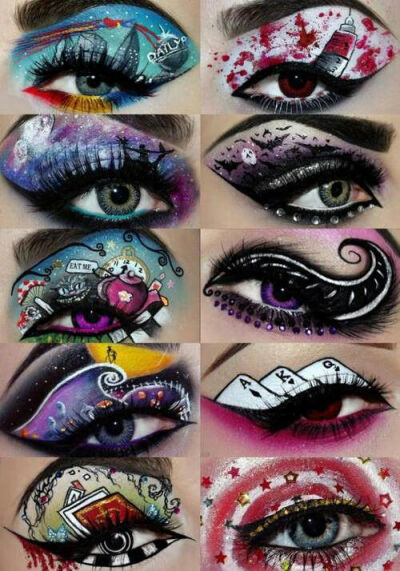 Creative eye makeup- Possibilities for Personality Infused Mixed media project.