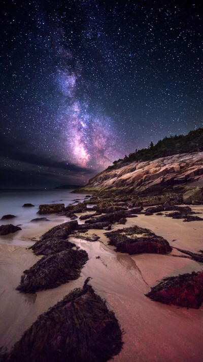 唯美星空 夜景 夜空 星光 沙滩 自然风景 iphone手机壁纸 唯美壁纸 锁屏