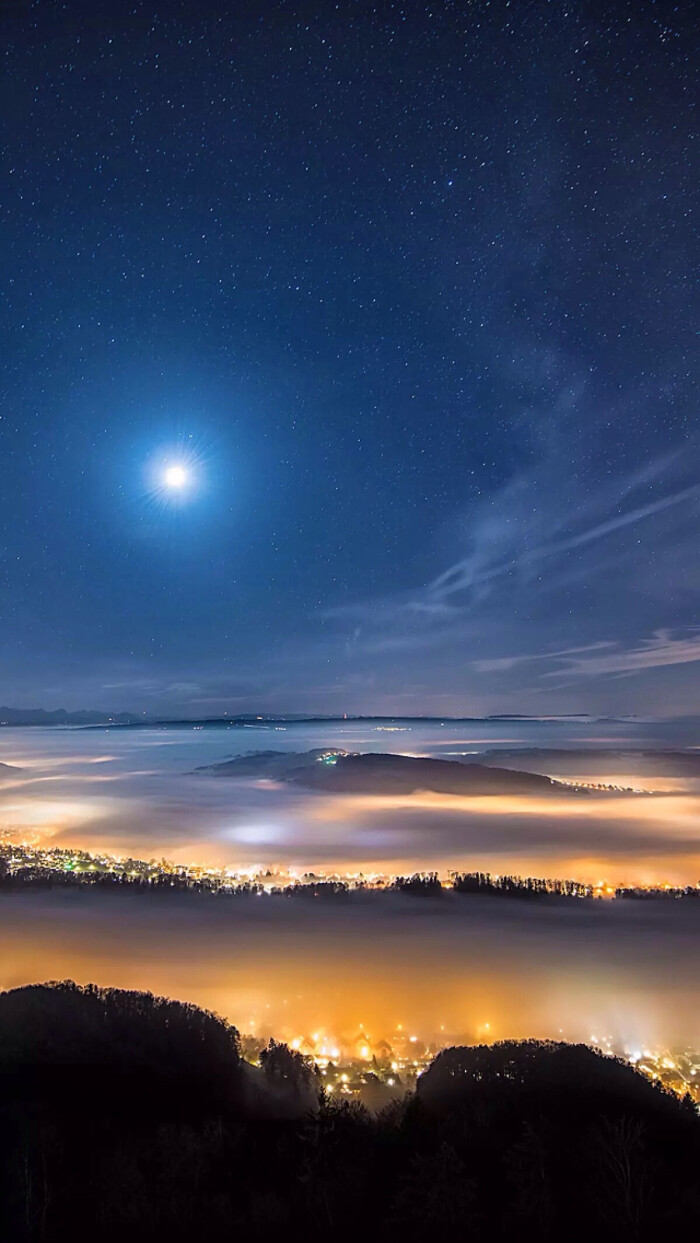 唯美星空夜景夜空星光灯光自然风景iphone手机壁纸唯美壁纸锁屏 堆糖 美图壁纸兴趣社区