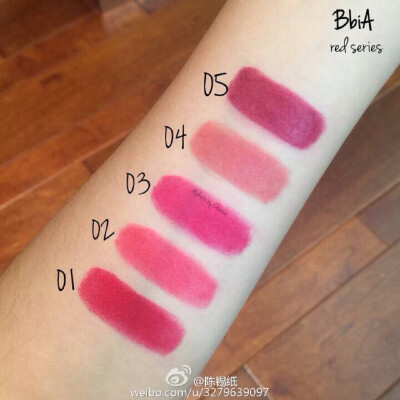 bbia red lipstick5色试色