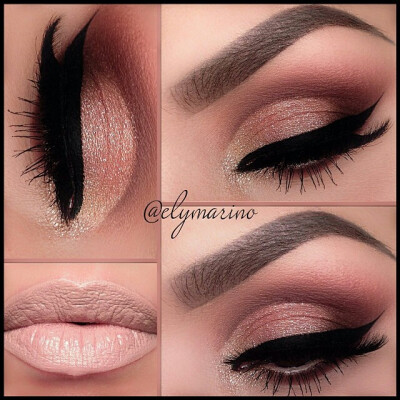 Love simple makeup like this by @elymarino Anastasia Beverly Hills Cat Palette in Beauty Mark, Play Date, Couture, Scout &amp;amp; 10K Motives Cosmetics lipstick in Barefoot