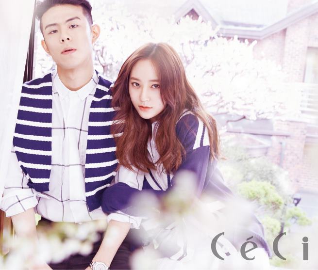 f(x) 的 Krystal 与 Beenzino 的《CeCi》情侣画报。 一起为彩妆品牌 Etude House 的商品 Precious Mineral Any Cushion (珍珠明亮粉凝霜) 所代言的 Krystal 与 Beenzino，他们所拍摄的画报于近日透过时尚杂志《CeCi》公开，画报当中 Krystal 与 Beenzion 化身成为热恋中的情侣，两人互相依偎在一起、亲暱的模样，看起来非常地浪漫、甜蜜。