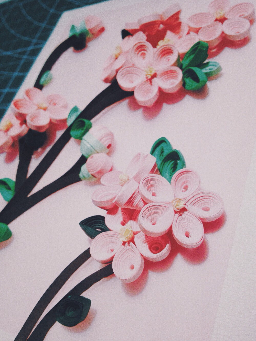 立体衍纸樱花给麻麻的生日礼物局部图