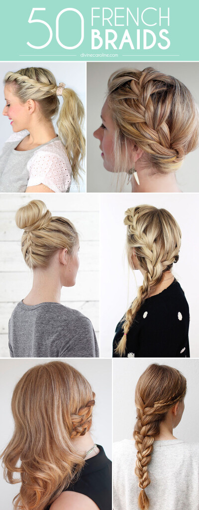 Throw the plain old ponytail out the window! (Or maybe just set it aside for a while.) With these 50 French braid tutorials, you'll have a braid for every occasion. #FrenchBraids #Hairstyles