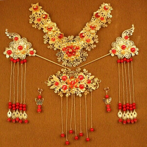 中式婚礼古装结婚新娘凤冠头饰古典新娘旗袍秀禾服龙凤褂裙褂发饰