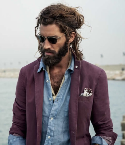 Menswear | fashion | style | beard | long hair | boheme | blazer | bohemian