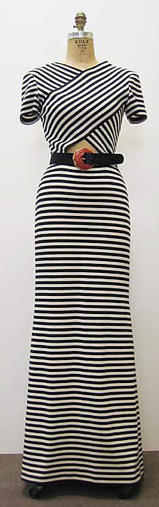 Striped maxi dress | vintage | Dress Oscar de la Renta, Ltd. (American, founded 1965)