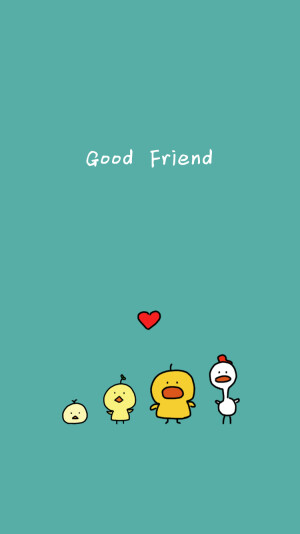 【小鸡和他的好朋友壁纸】——我有三个好朋友   关注微信公众号@陈圈圈