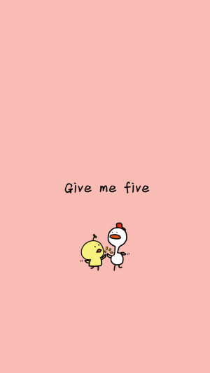 【小鸡和他的好朋友壁纸】——give me five   关注微信公众号@陈圈圈