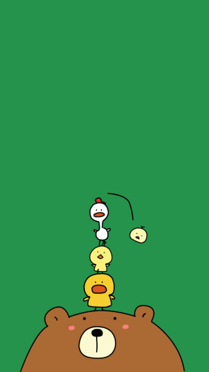 【小鸡和他的好朋友壁纸】——熊朋友   关注微信公众号@陈圈圈