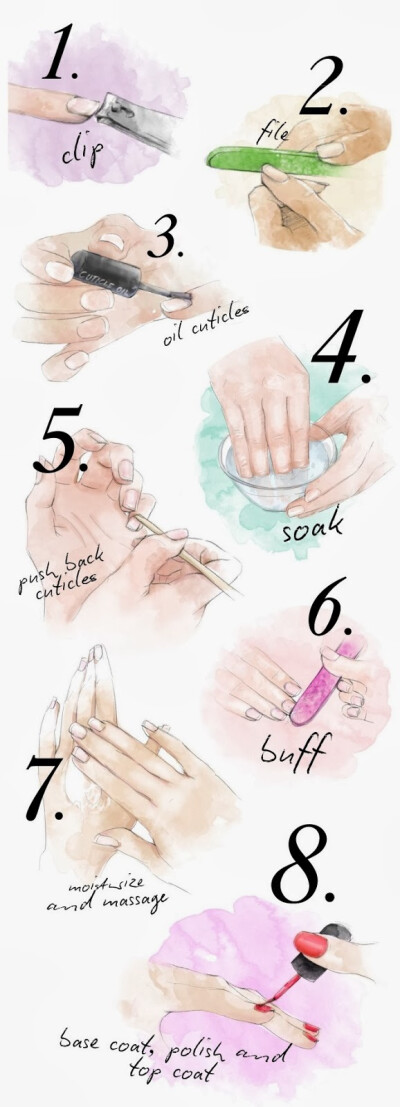 Keep your hands looking great with these at-home step by step manicure Tutorial