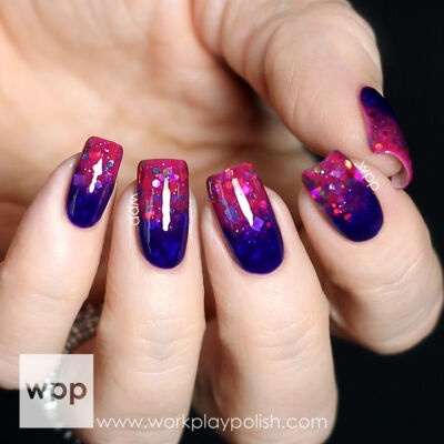 jelly glitter gradient - nail art - nails - manicure