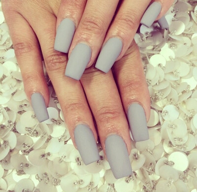 Grey matte nails, a way to bring in different kinds of colors that are ok in the office.