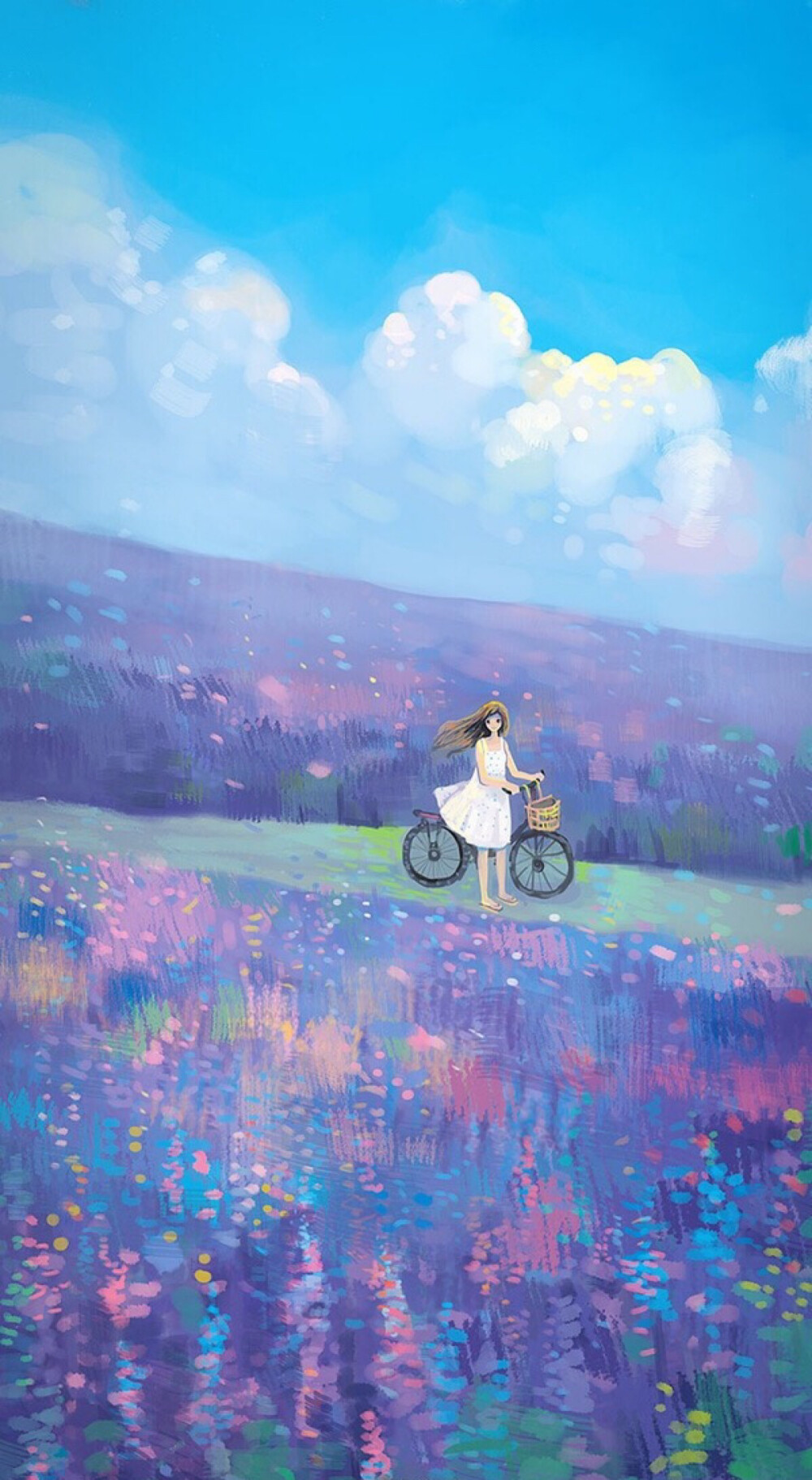 只有一片云：闷热的午后无尽的雨.唯有做一个紫色的梦.回到少年时的午后.我骑着单车去看你.给你带去一把薰衣草花.塞到你的枕头里.多年后还有淡淡的香气。