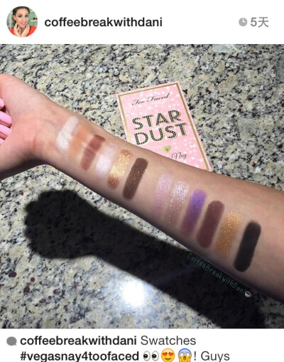 too faced star dust眼影盘试色